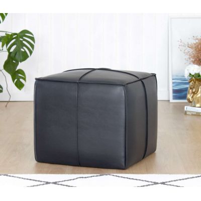 Taburet, Atelier del Sofa, 209FLF1449, Piele ecologica, Negru