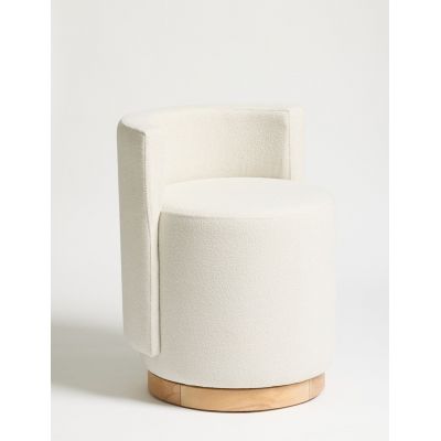 Taburet, Atelier del Sofa, 370CTF1106, Lemn de fag, Crem