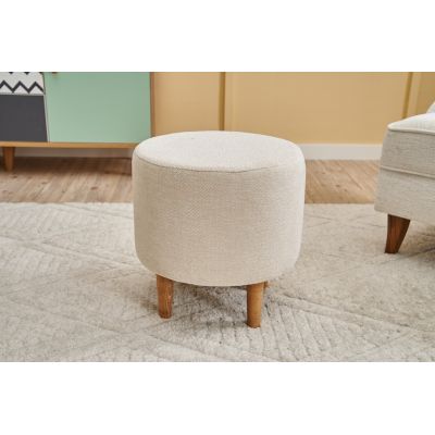 Taburet, Atelier del Sofa, 825BLC2390, Lemn, Crem