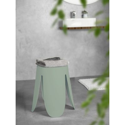 Taburet pentru baie Comiso, Wenko, 44.5x46 cm, plastic/poliuretan, verde