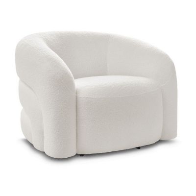Fotoliu alb pivotant cu tapiÈu009Berie din Èu009BesÄu0083turÄbouclÃ© Elina âu0080Bobochic Paris