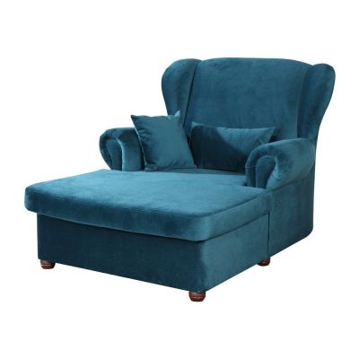 Fotoliu albastru cu tapiÈu009Berie din catifea Lord âu0080Ropez