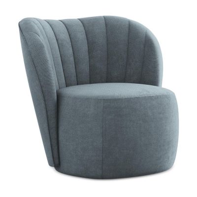 Fotoliu albastru cu tapiÈerie din chenille Keloa âMakamii