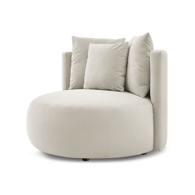 Fotoliu bej cu tapiÈu009Berie din catifea Cesar âu0080Bobochic Paris