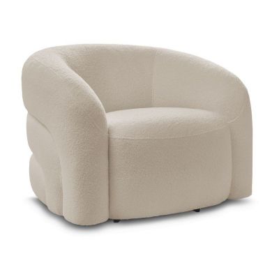 Fotoliu bej pivotant cu tapiÈu009Berie din Èu009BesÄu0083turÄbouclÃ© Elina âu0080Bobochic Paris