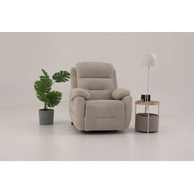 Fotoliu cu recliner, Atelier del Sofa, 752EST1505, Lemn de carpen;PAL, Crem