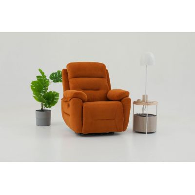 Fotoliu cu recliner, Atelier del Sofa, 752EST1507, Lemn de carpen;PAL, Caramiziu