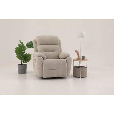 Fotoliu cu recliner, Atelier del Sofa, 752EST1508, Lemn de carpen;PAL, Crem