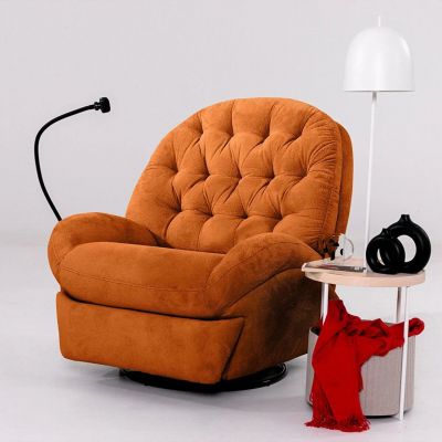 Fotoliu cu recliner, Atelier del Sofa, 752EST1510, Lemn de carpen;PAL, Caramiziu