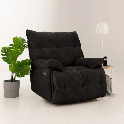 Fotoliu cu recliner, Atelier del Sofa, 752EST1515, Lemn de carpen;PAL, Negru