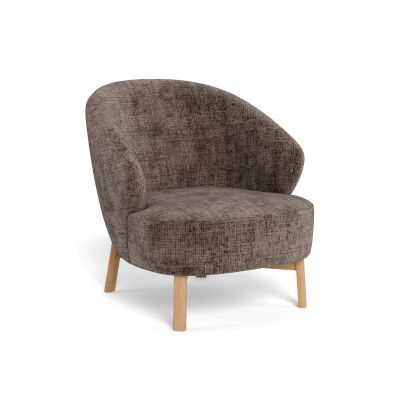 Fotoliu Darlene, Actona, 77.5x78x78 cm, tesatura Chenille/lemn de cauciuc, maro pudrat