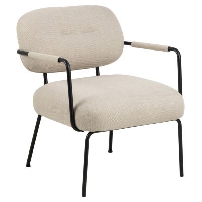 Fotoliu Dillon, Actona, 66x72x79.5 cm, tesatura structurata/otel, bej