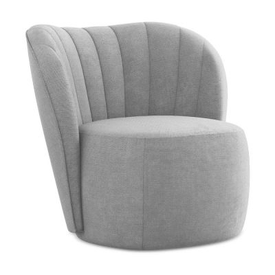 Fotoliu gri cu tapiÈu009Berie din chenille Keloa âu0080Makamii