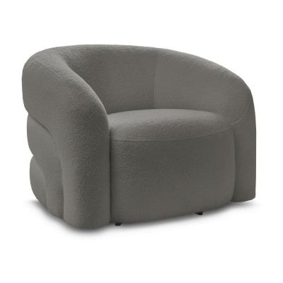 Fotoliu gri pivotant cu tapiÈu009Berie din Èu009BesÄu0083turÄbouclÃ© Elina âu0080Bobochic Paris