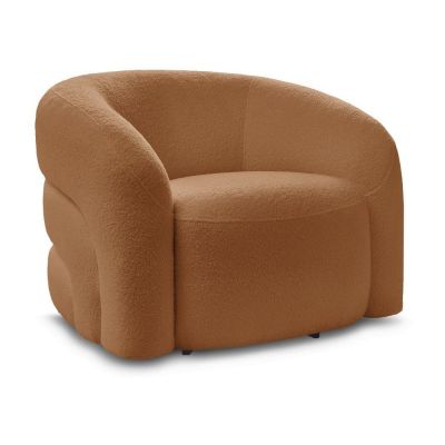 Fotoliu portocaliu pivotant cu tapiÈu009Berie din Èu009BesÄu0083turÄbouclÃ© Elina âu0080Bobochic Paris