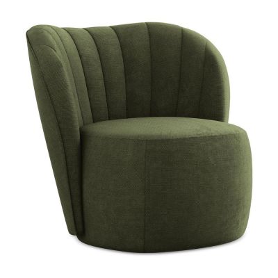 Fotoliu verde cu tapiÈu009Berie din chenille Keloa âu0080Makamii