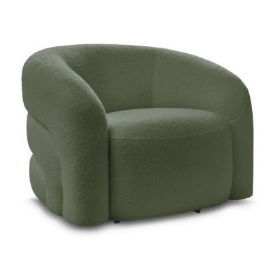 Fotoliu verde pivotant cu tapiÈu009Berie din Èu009BesÄu0083turÄbouclÃ© Elina âu0080Bobochic Paris