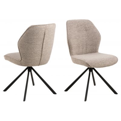 Scaun Aura, Actona, 51x61.5x88.5 cm, rotativ, tesatura Boucle/otel, bej