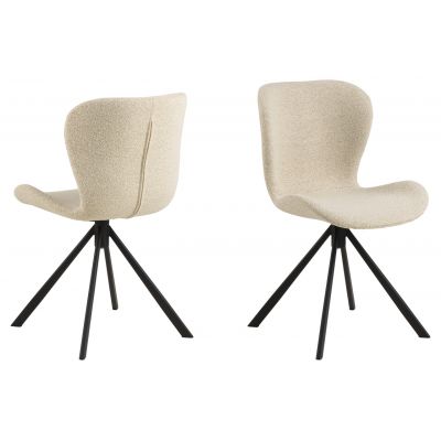 Scaun Batilda -A1, Actona, 46.5x53x81 cm, rotativ, tesatura Boucle/otel, crem