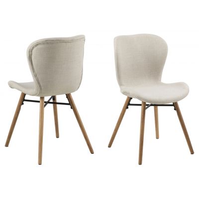 Scaun Batilda -A1, Actona, 47x53x82.5 cm, poliester/lemn de stejar, bej nisip