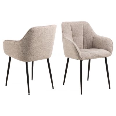 Scaun Brenda, Actona, 59x54.5x84.5 cm, tesatura Boucle/otel, bej