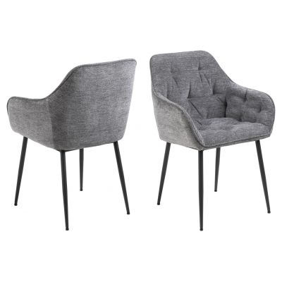 Scaun Brooke, Actona, 58x55x83 cm, tesatura Chenille/otel, antracit