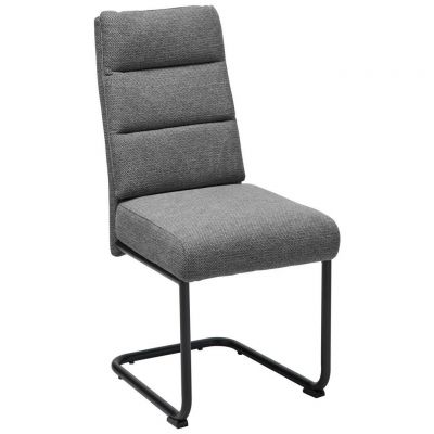 Scaun Cantilever din lemn, metal, textil, gri închis