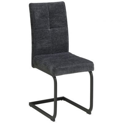 Scaun Cantilever din metal, textil, gri închis