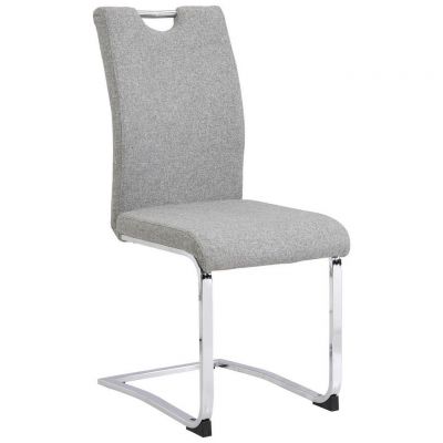 Scaun Cantilever din metal, textil, gri