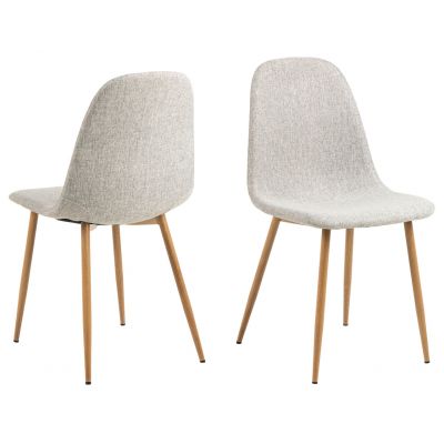 Scaun Celia, Actona, 44x54x86 cm, poliester/otel, gri deschis/natural