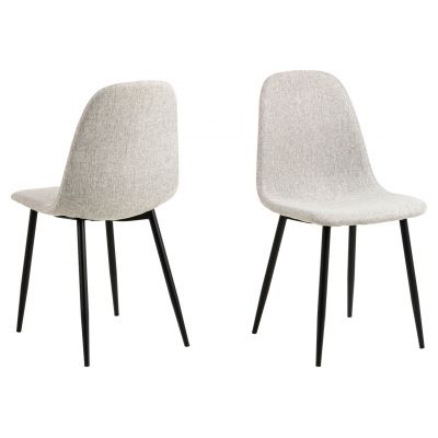 Scaun Celia, Actona, 44x54x86 cm, poliester/otel, gri deschis/negru mat