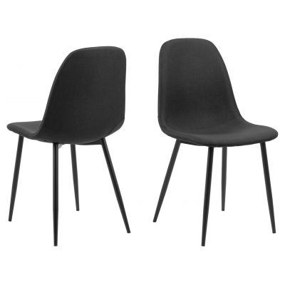 Scaun Celia, Actona, 44x54x86 cm, poliester/otel, negru