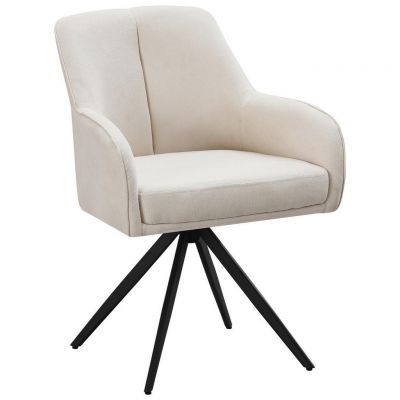 Scaun Cu Brațe din lemn, metal, textil, bej