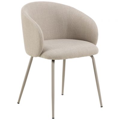Scaun Cu Brațe din metal, textil, bej