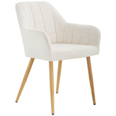 Scaun Cu Brațe din metal, textil, bej