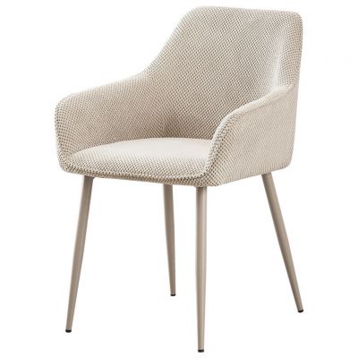 Scaun Cu Brațe din metal, textil, crem