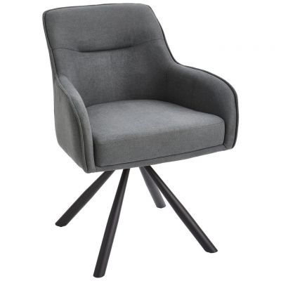 Scaun Cu Brațe din metal, textil, gri, negru