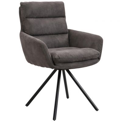 Scaun Cu Brațe din metal, textil, gri