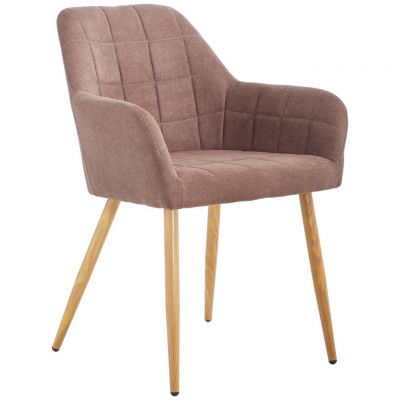 Scaun Cu Brațe din metal, textil, maro