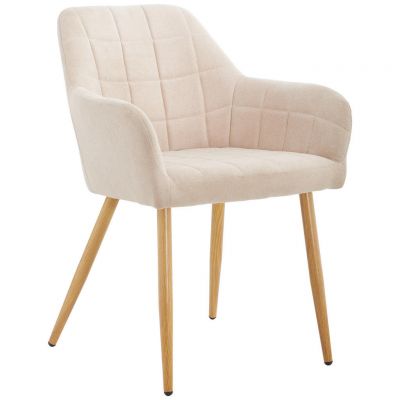 Scaun Cu Brațe din metal, textil, maro deschis