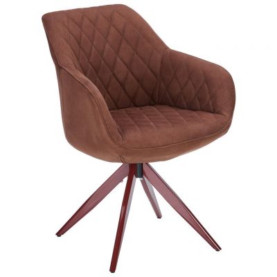 Scaun Cu Brațe din metal, textil, maro