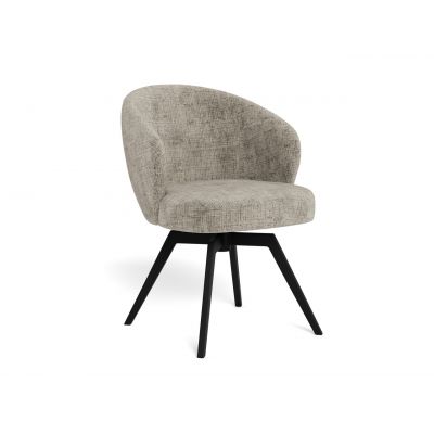 Scaun Darlene, Actona, 58.5x60x80 cm, rotativ, tesatura Chenille/otel, gri