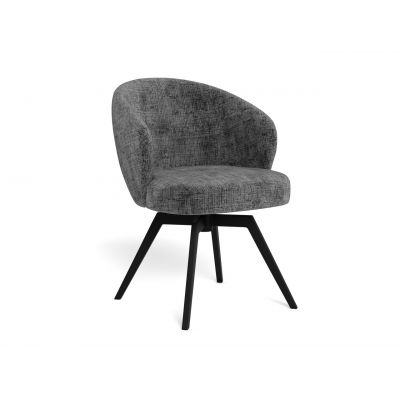 Scaun Darlene, Actona, 58.5x60x80 cm, rotativ, tesatura Chenille/otel, maro pudrat