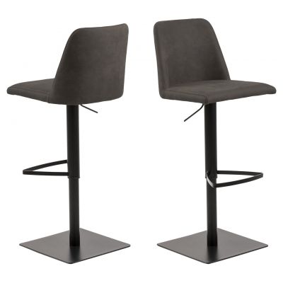 Scaun de bar Avanja, Actona, 43x51x107.5 cm, rotativ, poliester/otel, antracit