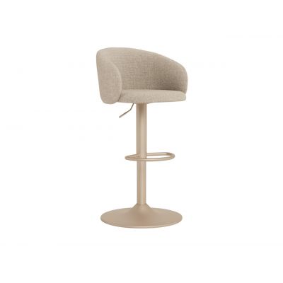 Scaun de bar Eleanor, Actona, 53x56x110 cm, rotativ, tesatura structurata/otel, bej