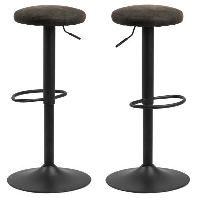 Scaun de bar Finch, Actona, 40x40x82 cm, rotativ, poliester/otel, antracit