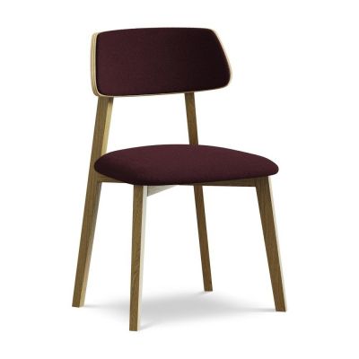 Scaun de dining burgundy din lemn masiv Niu âu0080Makamii