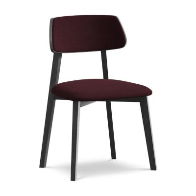 Scaun de dining burgundy din lemn masiv Niu âu0080Makamii