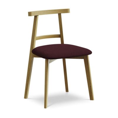 Scaun de dining burgundy din lemn masiv Ohelo âu0080Makamii