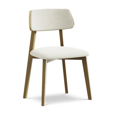 Scaun de dining crem din lemn masiv Niu âu0080Makamii